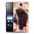 Дизайнерский пластиковый чехол для Sony Xperia TX Котята