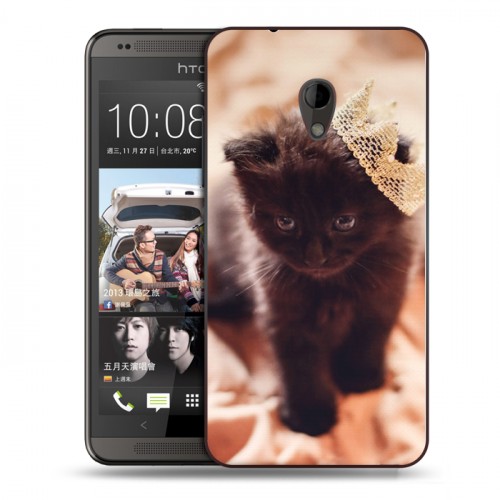 Дизайнерский пластиковый чехол для HTC Desire 700 Котята