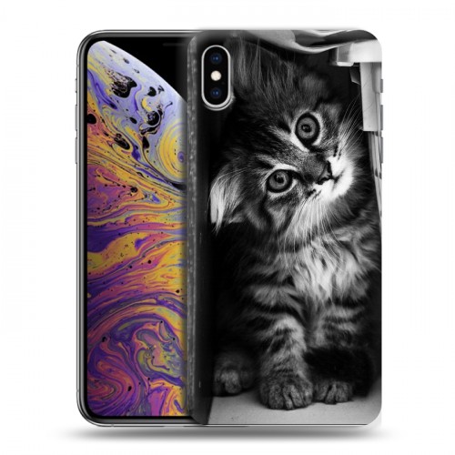 Дизайнерский силиконовый чехол для Iphone Xs Max Котята