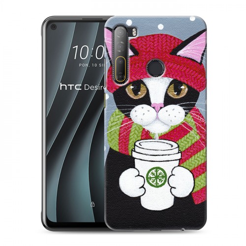 Дизайнерский пластиковый чехол для HTC Desire 20 Pro Кошки