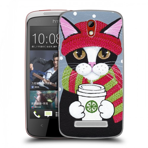 Дизайнерский пластиковый чехол для HTC Desire 500 Кошки