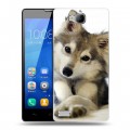 Дизайнерский пластиковый чехол для Huawei Honor 3c Собаки