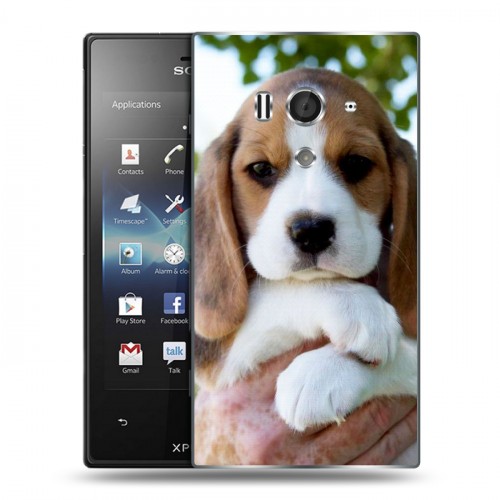 Дизайнерский пластиковый чехол для Sony Xperia acro S Щенки