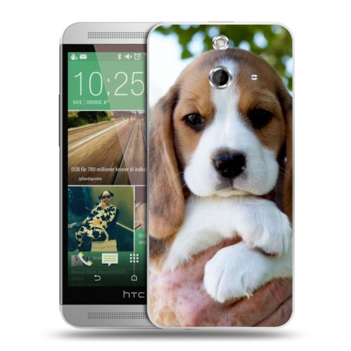 Дизайнерский пластиковый чехол для HTC One E8 Щенки