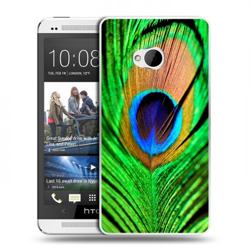 Дизайнерский пластиковый чехол для HTC One (M7) Dual SIM Павлины