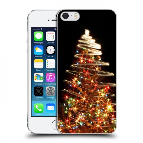 Дизайнерский пластиковый чехол для Iphone 5s Новогодняя елка