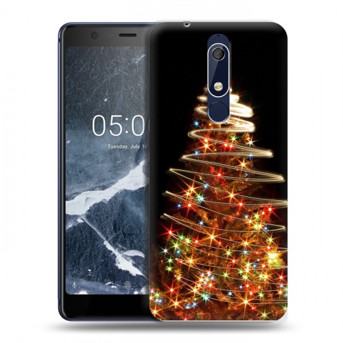 Дизайнерский пластиковый чехол для Nokia 5.1 Новогодняя елка