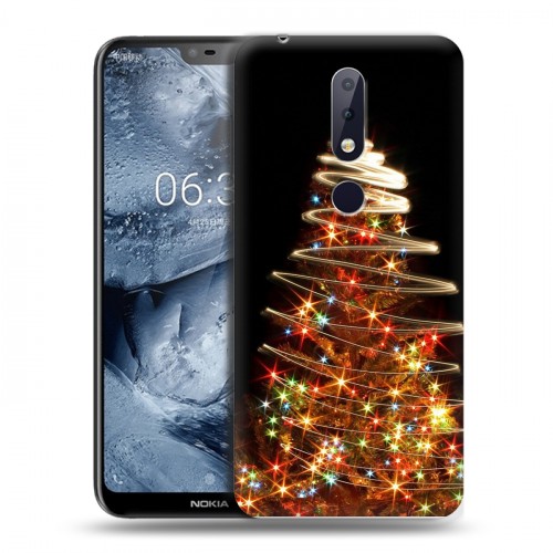 Дизайнерский пластиковый чехол для Nokia 6.1 Plus Новогодняя елка