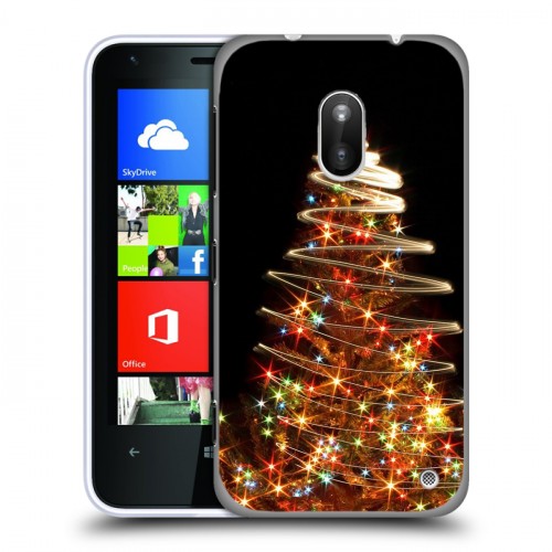 Дизайнерский пластиковый чехол для Nokia Lumia 620 Новогодняя елка