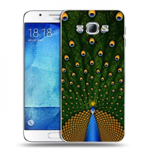 Дизайнерский пластиковый чехол для Samsung Galaxy A8 Павлины
