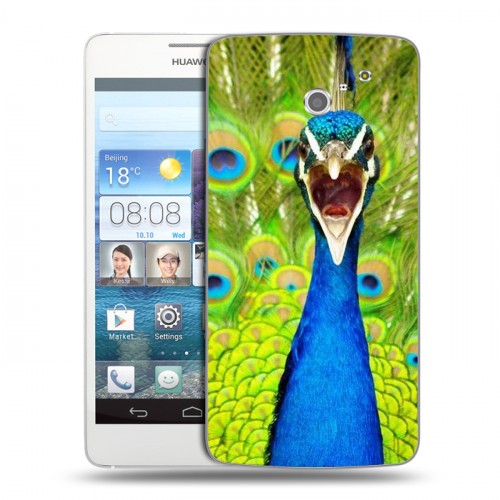 Дизайнерский пластиковый чехол для Huawei Ascend D2 Павлины