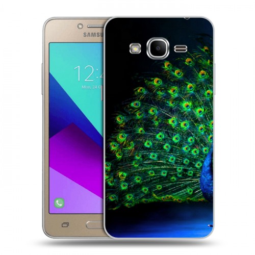 Дизайнерский силиконовый с усиленными углами чехол для Samsung Galaxy J2 Prime Павлины
