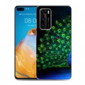 Дизайнерский силиконовый с усиленными углами чехол для Huawei P40 Павлины