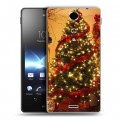 Дизайнерский пластиковый чехол для Sony Xperia TX Новогодняя елка