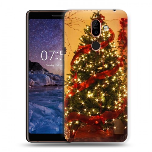 Дизайнерский пластиковый чехол для Nokia 7 Plus Новогодняя елка