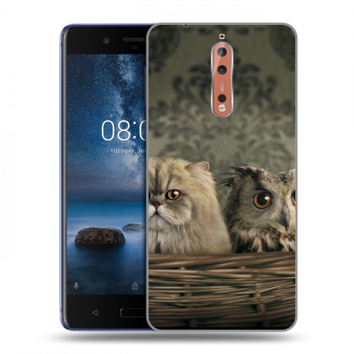 Дизайнерский пластиковый чехол для Nokia 8 Совы