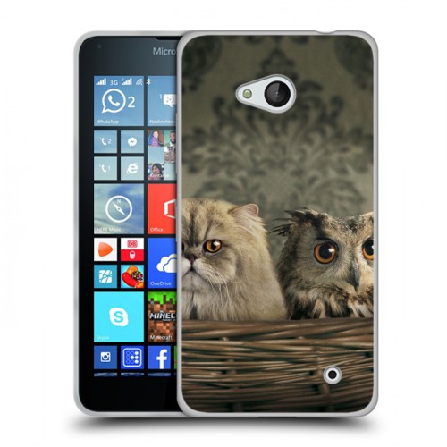 Дизайнерский силиконовый чехол для Microsoft Lumia 640 Совы