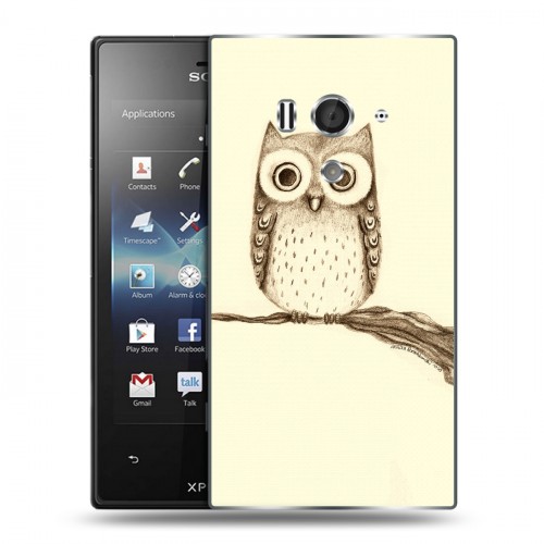 Дизайнерский пластиковый чехол для Sony Xperia acro S Совы