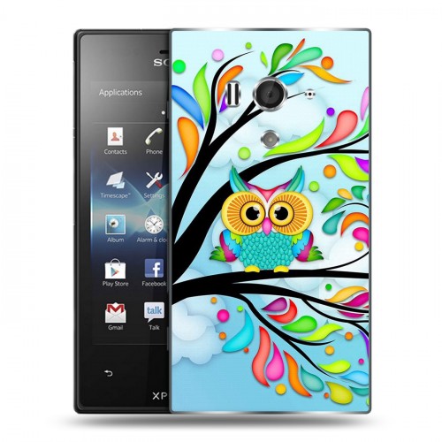 Дизайнерский пластиковый чехол для Sony Xperia acro S Совы