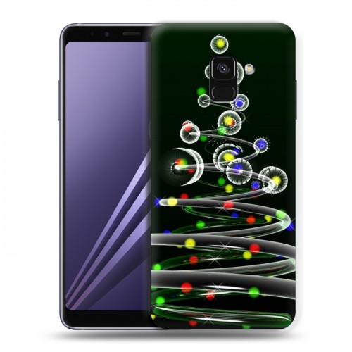 Дизайнерский пластиковый чехол для Samsung Galaxy A8 (2018) Новогодняя елка