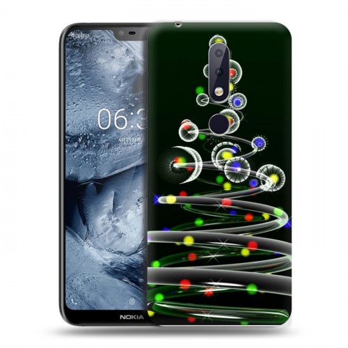 Дизайнерский пластиковый чехол для Nokia 6.1 Plus Новогодняя елка