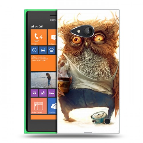 Дизайнерский пластиковый чехол для Nokia Lumia 730/735 Совы