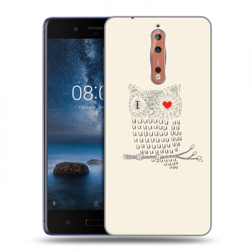 Дизайнерский пластиковый чехол для Nokia 8 Совы