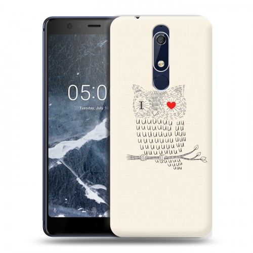 Дизайнерский пластиковый чехол для Nokia 5.1 Совы