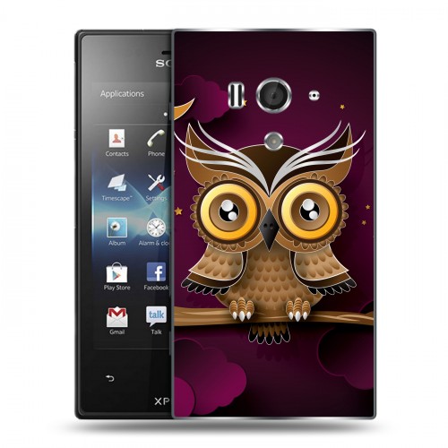 Дизайнерский пластиковый чехол для Sony Xperia acro S Совы