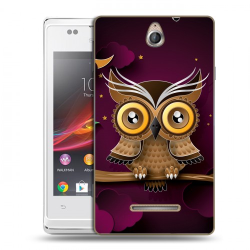 Дизайнерский пластиковый чехол для Sony Xperia E Совы