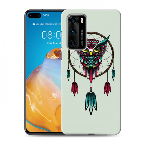 Дизайнерский пластиковый чехол для Huawei P40 Совы