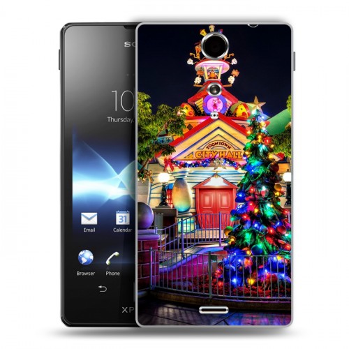 Дизайнерский пластиковый чехол для Sony Xperia TX Новогодняя елка