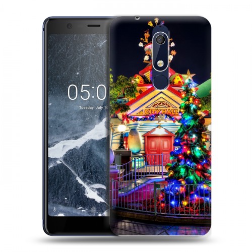 Дизайнерский пластиковый чехол для Nokia 5.1 Новогодняя елка