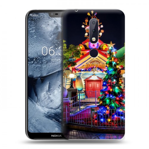 Дизайнерский силиконовый чехол для Nokia 6.1 Plus Новогодняя елка