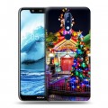 Дизайнерский пластиковый чехол для Nokia 5.1 Plus Новогодняя елка