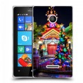 Дизайнерский пластиковый чехол для Microsoft Lumia 435 Новогодняя елка