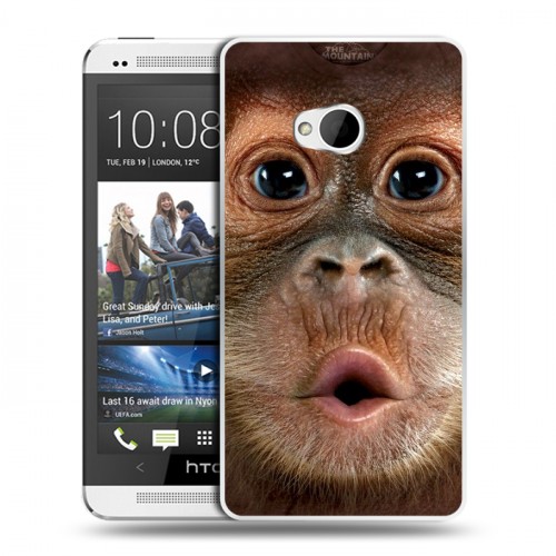 Дизайнерский пластиковый чехол для HTC One (M7) Dual SIM Обезьяны