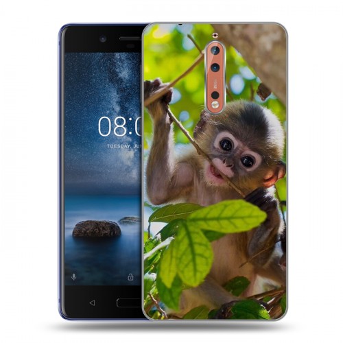 Дизайнерский пластиковый чехол для Nokia 8 Обезьяны