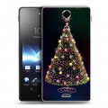 Дизайнерский пластиковый чехол для Sony Xperia TX Новогодняя елка