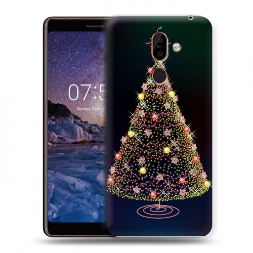 Дизайнерский пластиковый чехол для Nokia 7 Plus Новогодняя елка