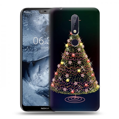 Дизайнерский пластиковый чехол для Nokia 6.1 Plus Новогодняя елка