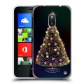 Дизайнерский пластиковый чехол для Nokia Lumia 620 Новогодняя елка