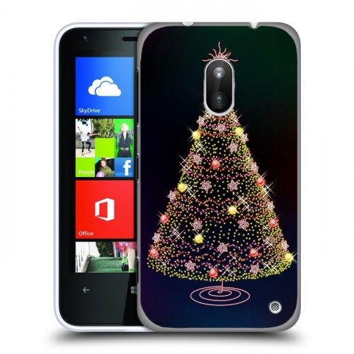 Дизайнерский пластиковый чехол для Nokia Lumia 620 Новогодняя елка