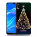 Дизайнерский пластиковый чехол для Huawei Y6 (2019) Новогодняя елка