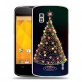 Дизайнерский пластиковый чехол для LG Google Nexus 4 Новогодняя елка