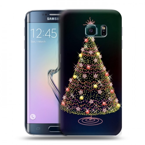 Дизайнерский пластиковый чехол для Samsung Galaxy S6 Edge Новогодняя елка