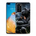 Дизайнерский силиконовый с усиленными углами чехол для Huawei P40 Обезьяны