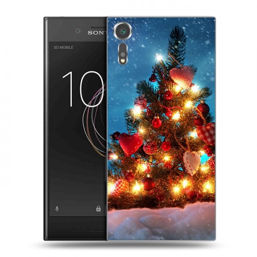 Дизайнерский пластиковый чехол для Sony Xperia XZs Новогодняя елка