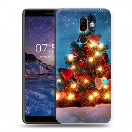 Дизайнерский пластиковый чехол для Nokia 7 Plus Новогодняя елка