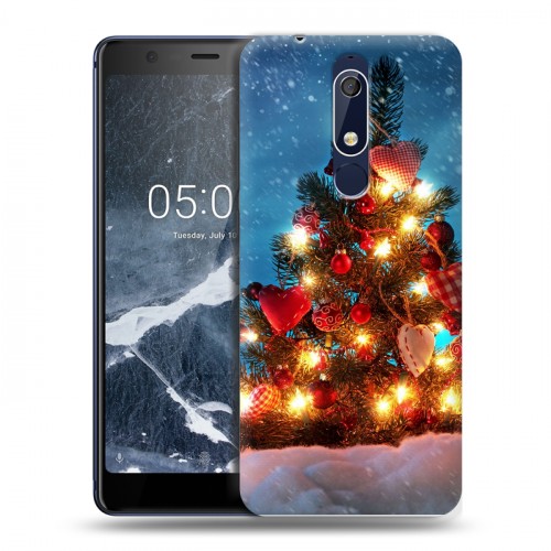 Дизайнерский пластиковый чехол для Nokia 5.1 Новогодняя елка